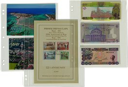 Feuilles NUMIS transparentes pour billets, blocs de timbres ou cartes