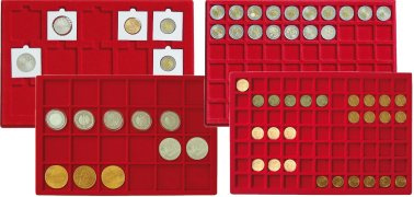 Plateaux individuels GRANDE VALISE cases carrées pour monnaies avec ou sans capsule