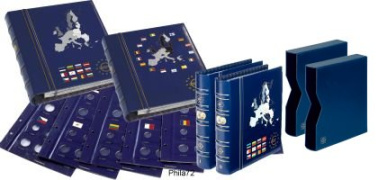 Albums monnaies VISTA Euro Classic en 2 volumes pour les 24 séries des pays de la zone Euro avec étuis assortis