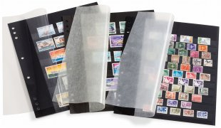 Feuilles OMEGA noires pour timbres de 6 à 11 bandes
