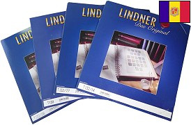 Feuilles préimprimées LINDNER-T Andorre avec pochettes recto verso par groupements d’années