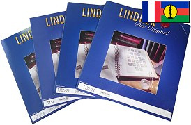 Feuilles préimprimées LINDNER-T Nouvelle Calédonie avec pochettes recto verso par groupements d’années