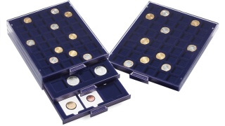 Médailliers SMART à cases carrées pour monnaies avec ou sans capsule