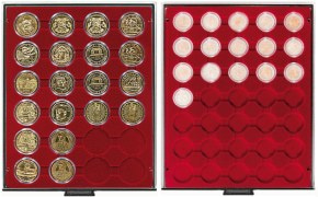 Médailliers LINDNER à cases circulaires pour monnaies sous capsules