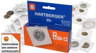 Etuis cartonnés HB HARTBERGER autocollants un seul système pour toutes les pièces de monnaies 