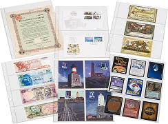 Pochettes plastiques SH 312 transparentes pour billets, blocs de timbres ou cartes
