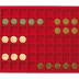 Plateau numismatique GRANDE VALISE de 77 cases carrées pour monnaies jusqu’à 24 mm