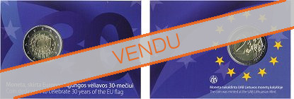Commémorative 2 euros Lituanie 2015 BU coincard - 30 ans du drapeau Européen