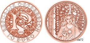 Commémorative 10 euros Cuivre Autriche 2018 UNC - L'Archange Raphael