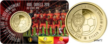 Commémorative 2.50 euros Belgique 2018 Coincard version Flamande - Diables rouges