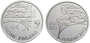 Commémorative 10 euros Argent Finlande 2011 Brillant Universel - Juhani Aho