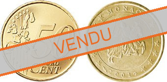 Pièce officielle de 50 cents euro Monaco 2001 UNC - Chevalier Grimaldi