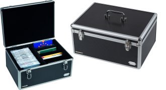 Valise CARGO MULTI XL Noir en aluminium pour sets de monnaies, BU, cartes, CD (édition limitée)