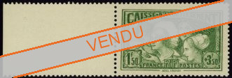 Caisse d'amortissement - Coiffes de Province Françaises - 1f50 + 3f50 vert-jaune