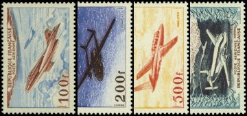 Série prototypes - 4 timbres Mystère IV, Noratlas, Fouga Magister et Bréguet Provence
