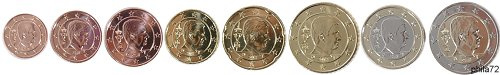 Série complète pièces 1 cent à 2 euros Belgique année 2018 BU (issue du coffret)