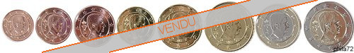Série complète pièces 1 cent à 2 euros Belgique année 2022 BU (issue du coffret)