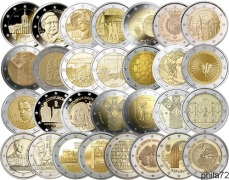 Lot des 29 pièces 2 euros commémoratives 2018 UNC - sans ateliers Allemands