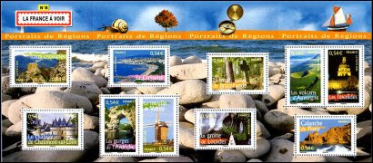 Portrait des régions - La france à voir VIII 2006 - bloc de 10 timbres