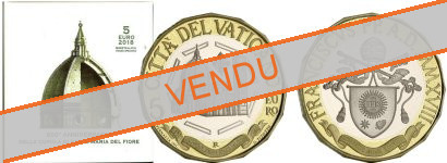 Commémorative 5 euros Vatican 2018 BE Bimetalique - Coupole de Santa Maria del  Fiore