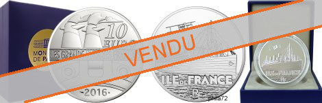 Commémorative 10 euros Argent  Ile de France 2016 Belle Epreuve - Monnaie de Paris
