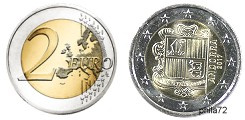 Pièce officielle 2 euros Andorre 2017 UNC - Armoiries