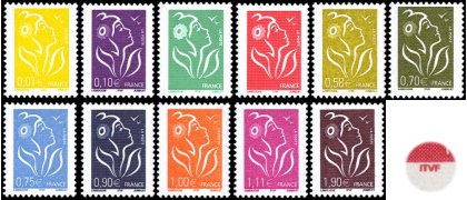 Série Marianne de Lamouche type I Mention ITVF - 11 timbres