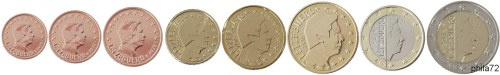 Série complète pièces 1 cent à 2 euros Luxembourg année 2019 UNC