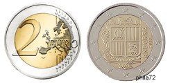 Pièce officielle 2 euros Andorre 2020 UNC - Armoiries