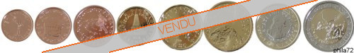 Série complète pièces 1 cent à 2 euros Slovénie année 2018 BU (issue du coffret)