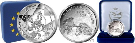 Commémorative 10 euros Argent Belgique 2019 Belle Epreuve - Pieter Brugel l'Ancien