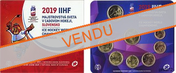 Coffret série monnaies euro Slovaquie 2019 BU - Championnat du monde de Hockey sur glace