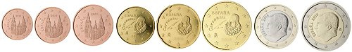 Série complète pièces 1 cent à 2 euros Espagne année 2022 UNC