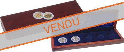 Ecrin numismatique VOLTERRA façon acajou pour les 5 ateliers de 2 euros Allemagne 2019 Bundesrat sous capsules