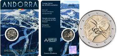 Commémorative 2 euros Andorre 2019 BU - Finales de la Coupe du monde de ski alpin