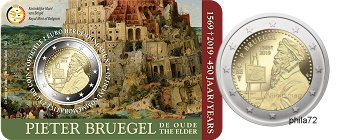 Commémorative 2 euros Belgique 2019 Coincard Flamande - 450 ans de la mort de Pieter Brughel
