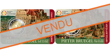 Duo commémorative 2 euros Belgique 2019 Coincards version Française et Flamande - 450 ans de la mort de Pieter Brughel