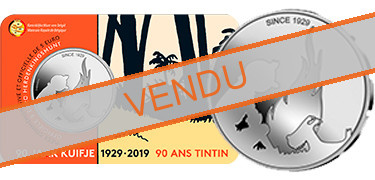 Commémorative 5 euros Belgique 2019 Coincard non-colorée - 90 ans de Tintin