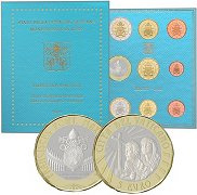 Coffret série monnaies euros Vatican 2019 BU Edition spéciale - Armoiries du pape François avec 5 euros bimétallique