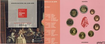 Coffret série monnaies euro Espagne 2019 BU - 200 ans du musée Del Prado
