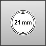 Capsules carrées QUADRUM MINI pour monnaie de 21 mm - boite de 10