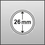 Capsules carrées QUADRUM MINI pour monnaie de 26 mm (2 euros) - boite de 10