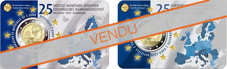 Duo commémoratives 2 euros Belgique 2019 Coincards version Française et Flamande - EMI