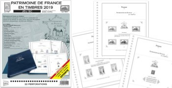 Feuilles préimprimées YVERT & TELLIER SC France Patrimoine de France 2019 avec pochettes 