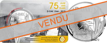 Commémorative 5 euros Belgique 2019 BU Coincard -75 ans  D-Day 1944 - 2019