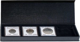 Ecrin numismatique AIRBOX cartonné pour 4 monnaies sous capsules Quadrum