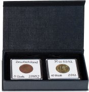 Ecrin numismatique AIRBOX cartonné pour 2 monnaies sous capsules Quadrum