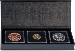 Ecrin numismatique AIRBOX cartonné pour 3 monnaies sous capsules Quadrum
