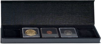 Ecrin numismatique AIRBOX cartonné pour 5 monnaies sous capsules Quadrum