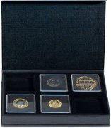 Ecrin numismatique AIRBOX cartonné pour 6 monnaies sous capsules Quadrum
